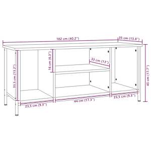TV skříňka kouřový dub 102 x 35 x 45 cm kompozitní dřevo - obrázek 9