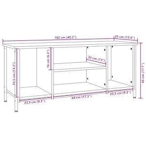 TV skříňka šedá sonoma 102 x 35 x 45 cm kompozitní dřevo - obrázek 9