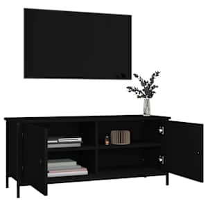 TV skříňka s dvířky černá 102 x 35 x 45 cm kompozitní dřevo - obrázek 4