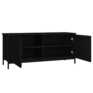 TV skříňka s dvířky černá 102 x 35 x 45 cm kompozitní dřevo - obrázek 6