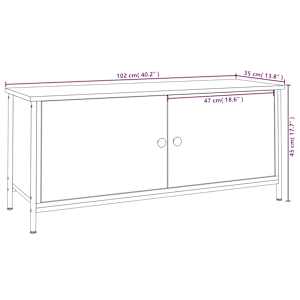 TV skříňka s dvířky černá 102 x 35 x 45 cm kompozitní dřevo - obrázek 10