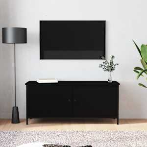 TV skříňka s dvířky černá 102 x 35 x 45 cm kompozitní dřevo - obrázek 1