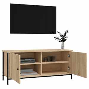 TV skříňka s dvířky dub sonoma 102x35x45 cm kompozitní dřevo - obrázek 4