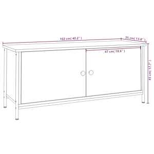 TV skříňka s dvířky dub sonoma 102x35x45 cm kompozitní dřevo - obrázek 10