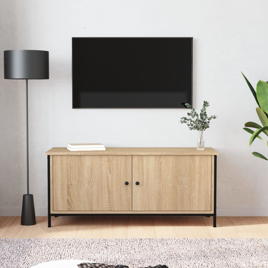 vidaXL Comodă TV cu uși, stejar sonoma, 102x35x45 cm, lemn prelucrat