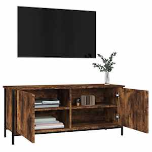 TV skříňka s dvířky kouřový dub 102x35x45 cm kompozitní dřevo - obrázek 4