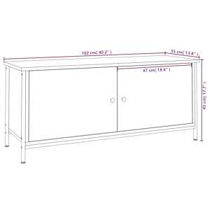 TV skříňka s dvířky kouřový dub 102x35x45 cm kompozitní dřevo - obrázek 10