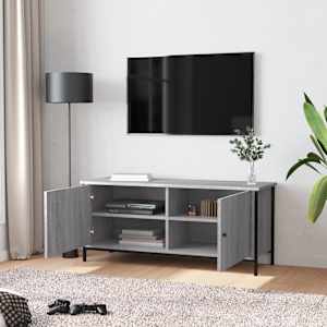 TV skříňka s dvířky šedá sonoma 102x35x45 cm kompozitní dřevo - obrázek 3