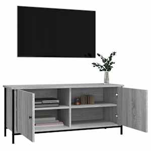 TV skříňka s dvířky šedá sonoma 102x35x45 cm kompozitní dřevo - obrázek 4
