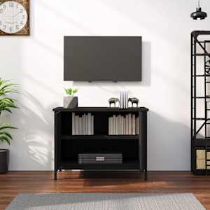 TV skříňka s dvířky černá 60 x 35 x 45 cm kompozitní dřevo - obrázek 3