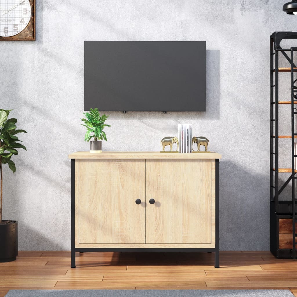 Meuble TV avec portes chêne sonoma 60x35x45cm bois d'ingénierie