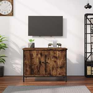 TV skříňka s dvířky kouřový dub 60x35x45 cm kompozitní dřevo - obrázek 1