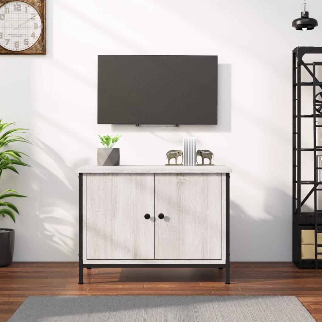 vidaXL tv-bord med låger 60x35x45 cm konstrueret træ grå sonoma-eg