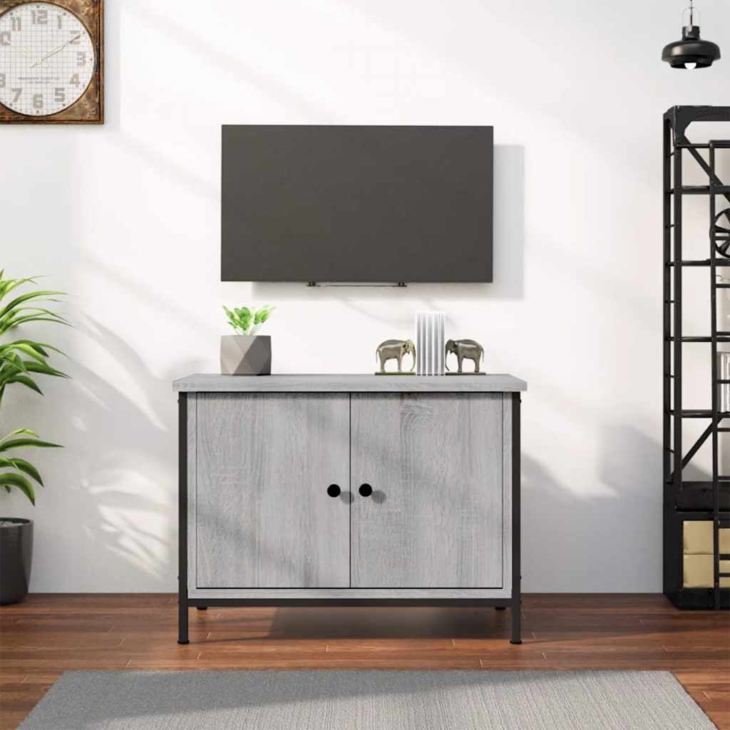 vidaXL TV-Schrank mit Türen Grau Sonoma 60x35x45 cm Holzwerkstoff