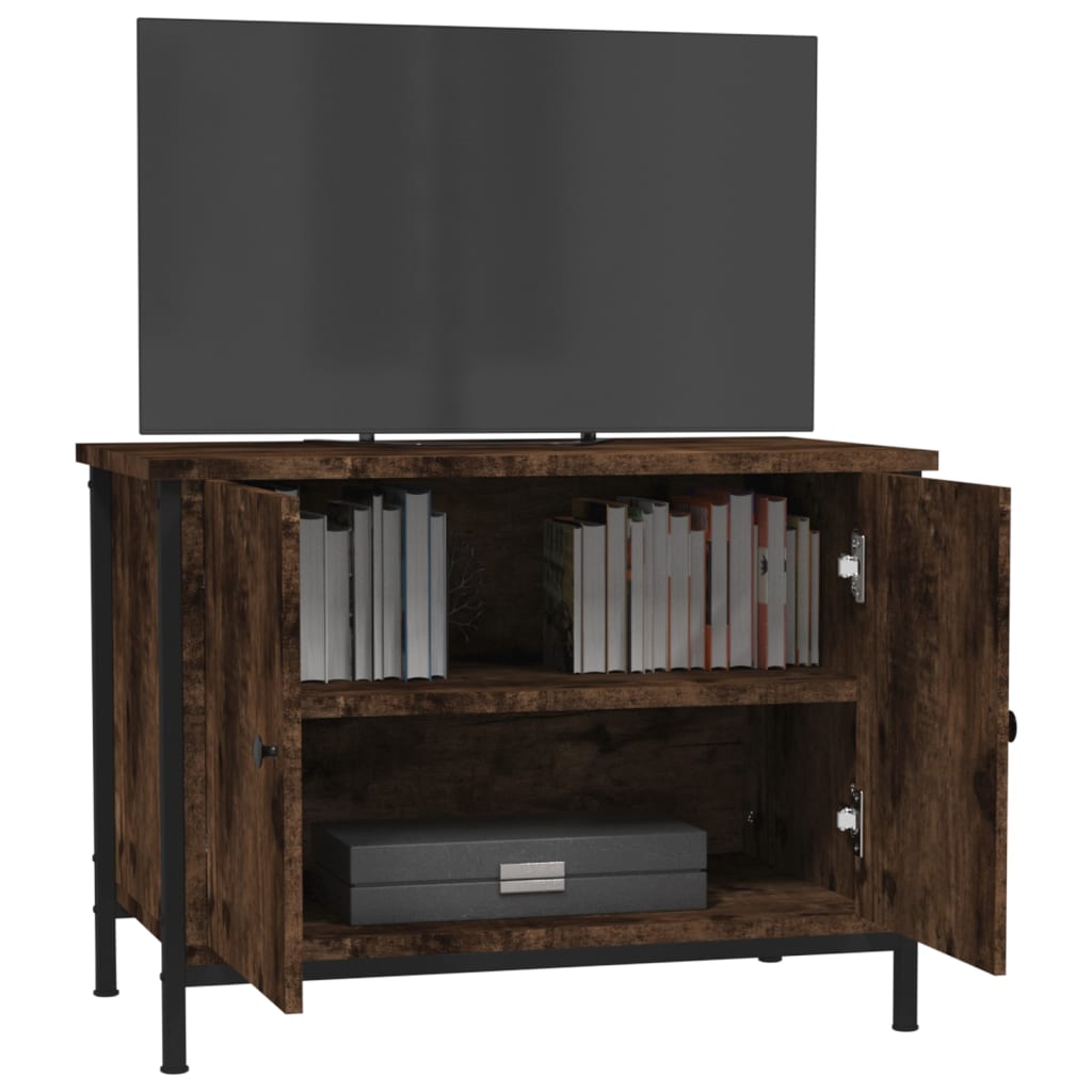 TV skrinka s dvierkami hnedý dub 60x35x45 cm spracované drevo