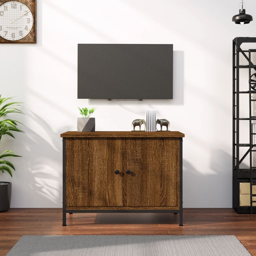 vidaXL Comodă TV cu uși, stejar maro, 60x35x45 cm, lemn prelucrat