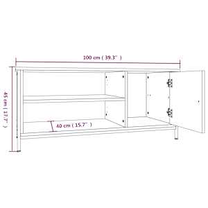 TV skříňka kouřový dub 100 x 40 x 45 cm kompozitní dřevo - obrázek 10