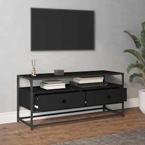 TV skříňka černá 100 x 35 x 45 cm kompozitní dřevo - obrázek 3