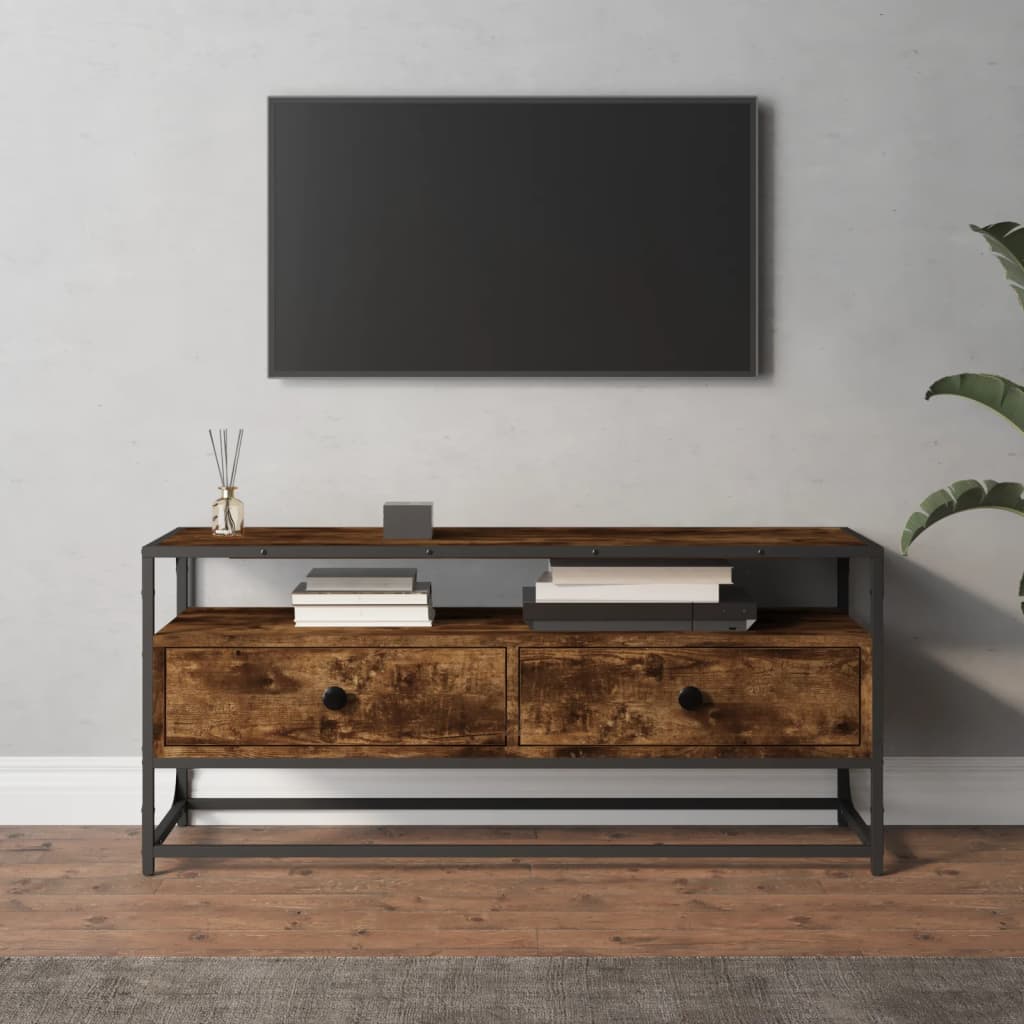 vidaXL Dulap TV, stejar afumat, 100x35x45 cm, lemn prelucrat