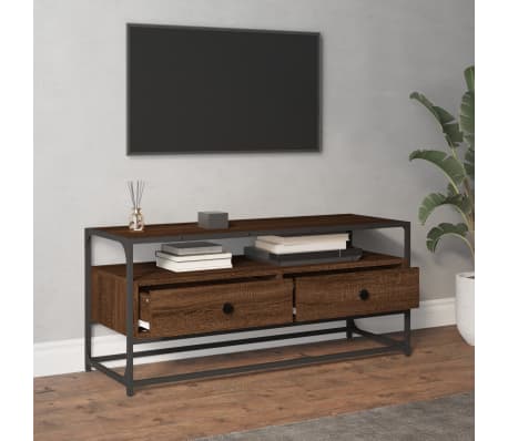 vidaXL TV Cabinet Brown Oak 100x35x45 cm Engineered Wood