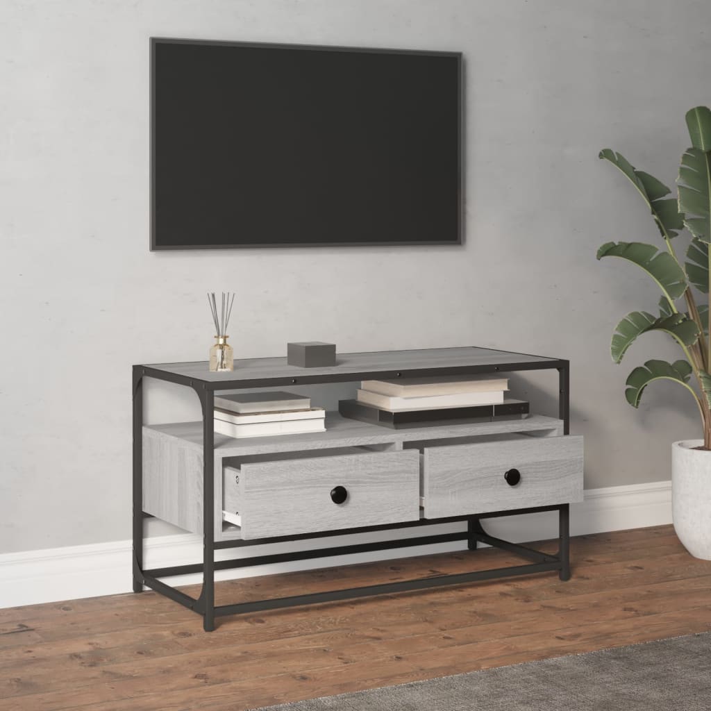 vidaXL szürke sonoma színű szerelt fa TV-szekrény 80x35x45 cm
