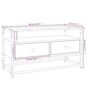 TV skříňka šedá sonoma 80 x 35 x 45 cm kompozitní dřevo - obrázek 9