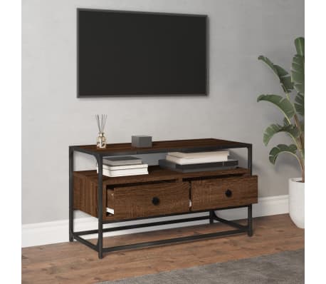 vidaXL Meuble TV ch&ecirc;ne marron 80x35x45 cm bois d'ing&eacute;nierie