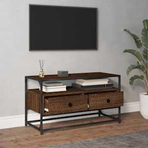 vidaXL Meuble TV ch&ecirc;ne marron 80x35x45 cm bois d'ing&eacute;nierie