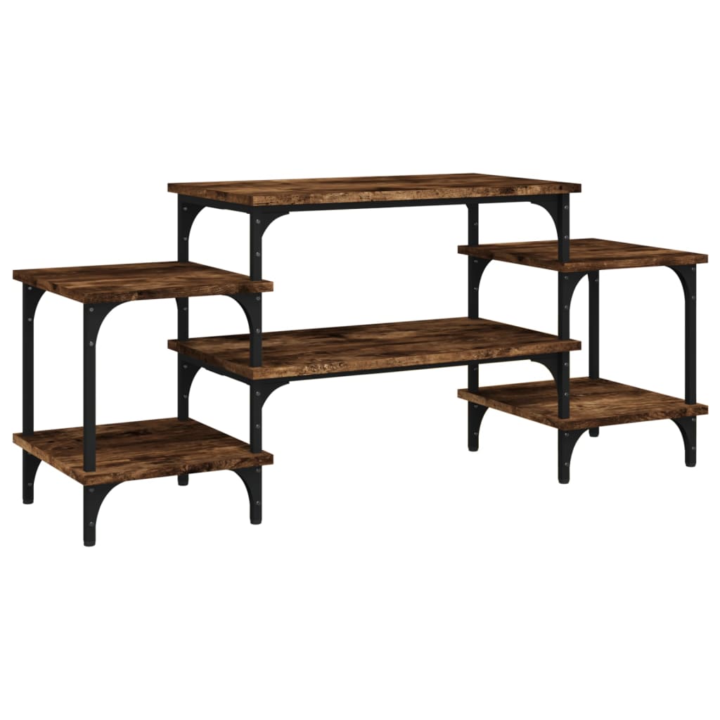 Meuble TV Table Télévision Salle de Séjour Chêne Fumé Bois d'Ingénierie