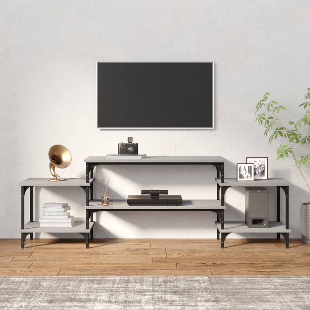 Mobile Porta TV，Mobili TV，Tavolino TV Grigio Cemento 100x35,5x45cm Legno  Multistrato MCWN254032 MaisonChic