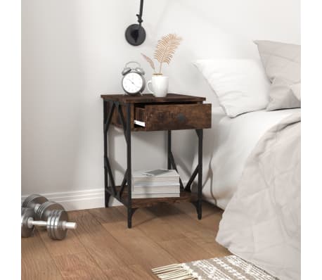 vidaXL Naktinė spintelė, dūminio ąžuolo, 40x42x60cm, apdirbta mediena