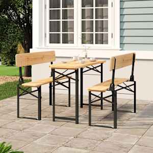 Zložljiva pivska garnitura 3-delna trdna jelka