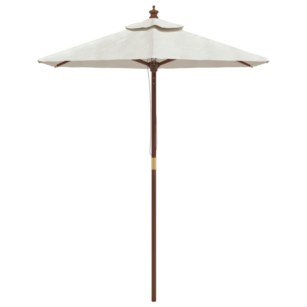 Parasol ogrodowy na drewnianym słupku, piaskowy, 196x231 cm