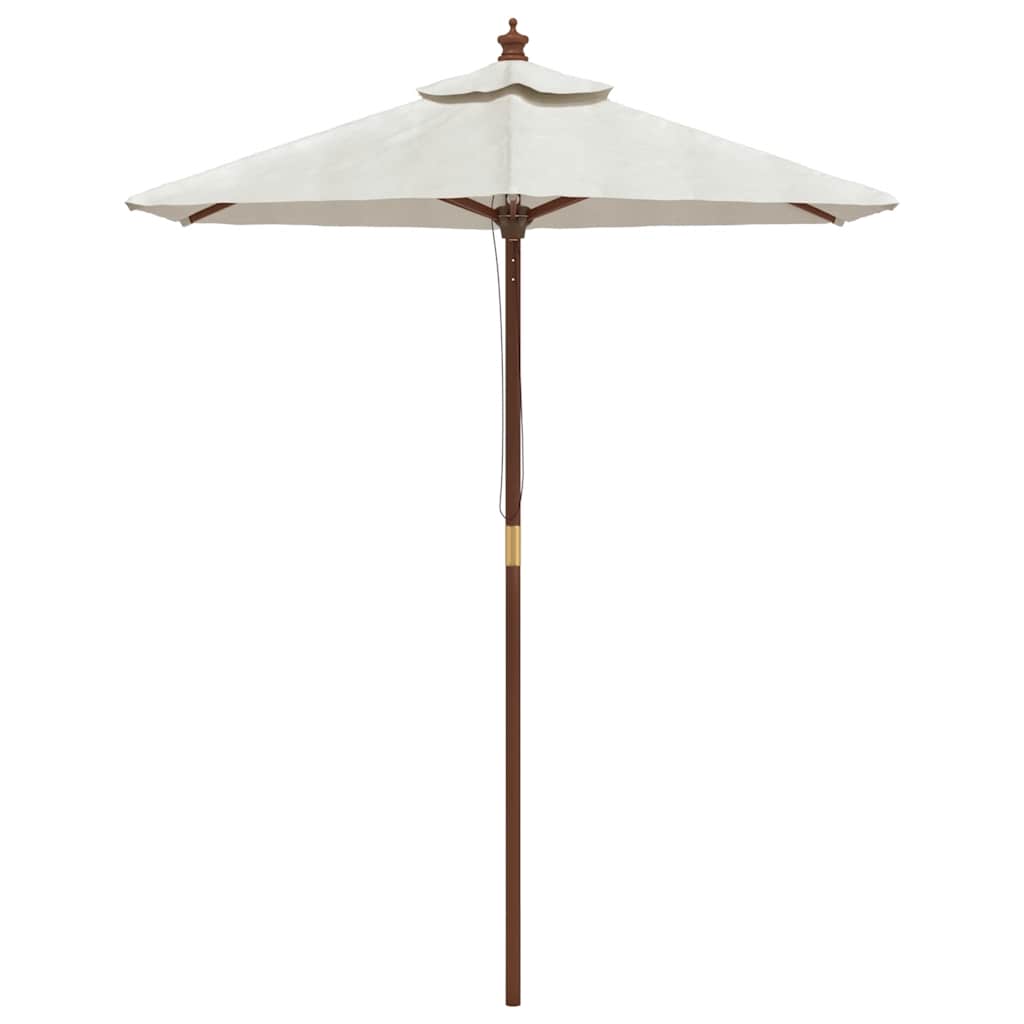 vidaXL Parasol met houten paal 196x231 cm zandkleurig afbeelding