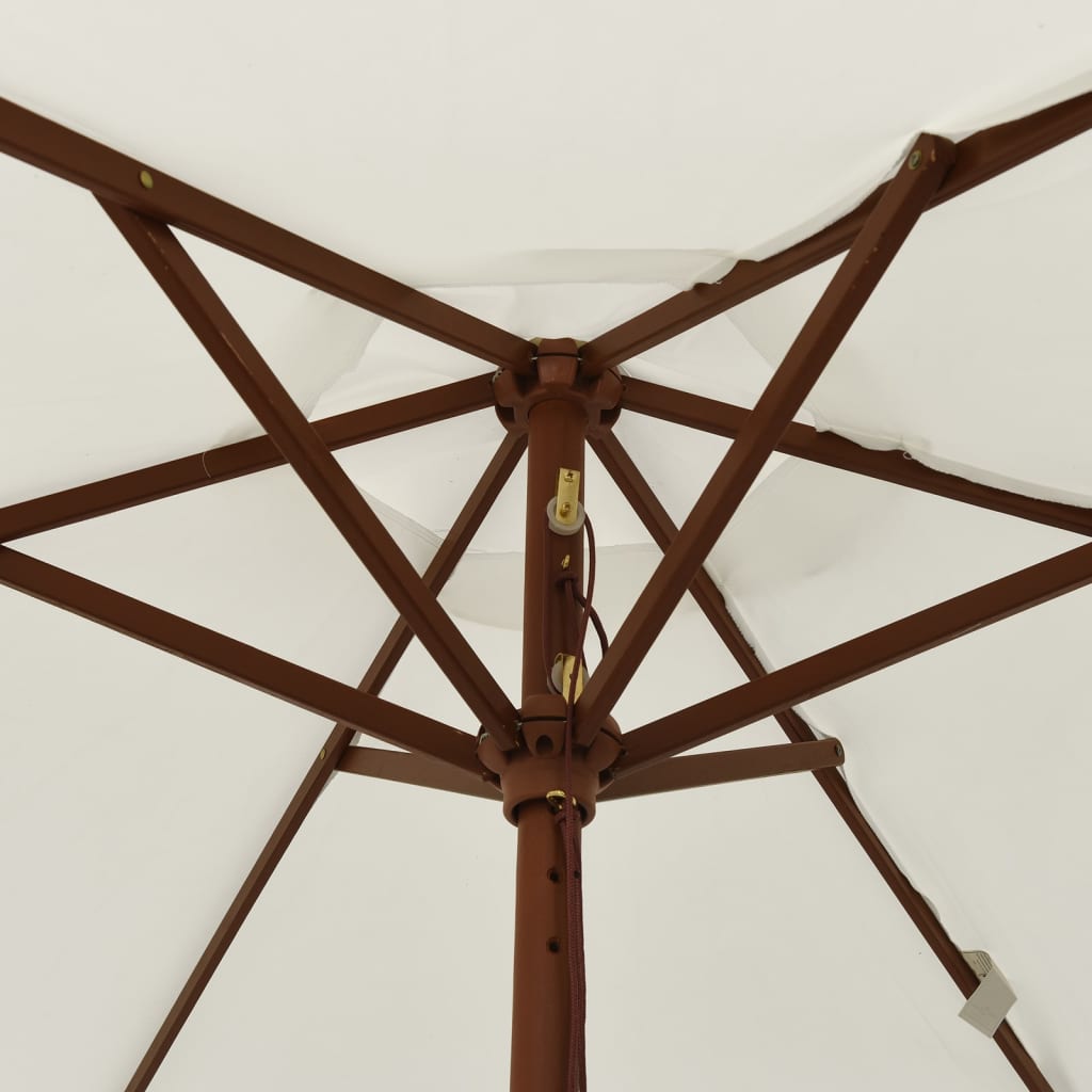 Sonnenschirm mit Holzmast Sandfarben 196x231 cm