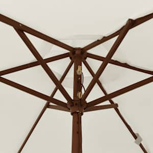 Zahradní slunečník s dřevěnou tyčí pískový 196 x 231 cm - obrázek 6