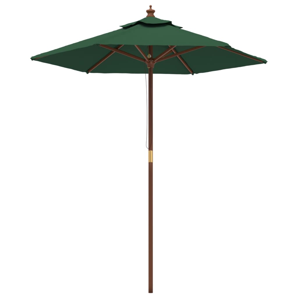 vidaXL ZahradnĂ­ sluneÄŤnĂ­k s dĹ™evÄ›nou tyÄŤĂ­ zelenĂ˝ 196 x 231 cm