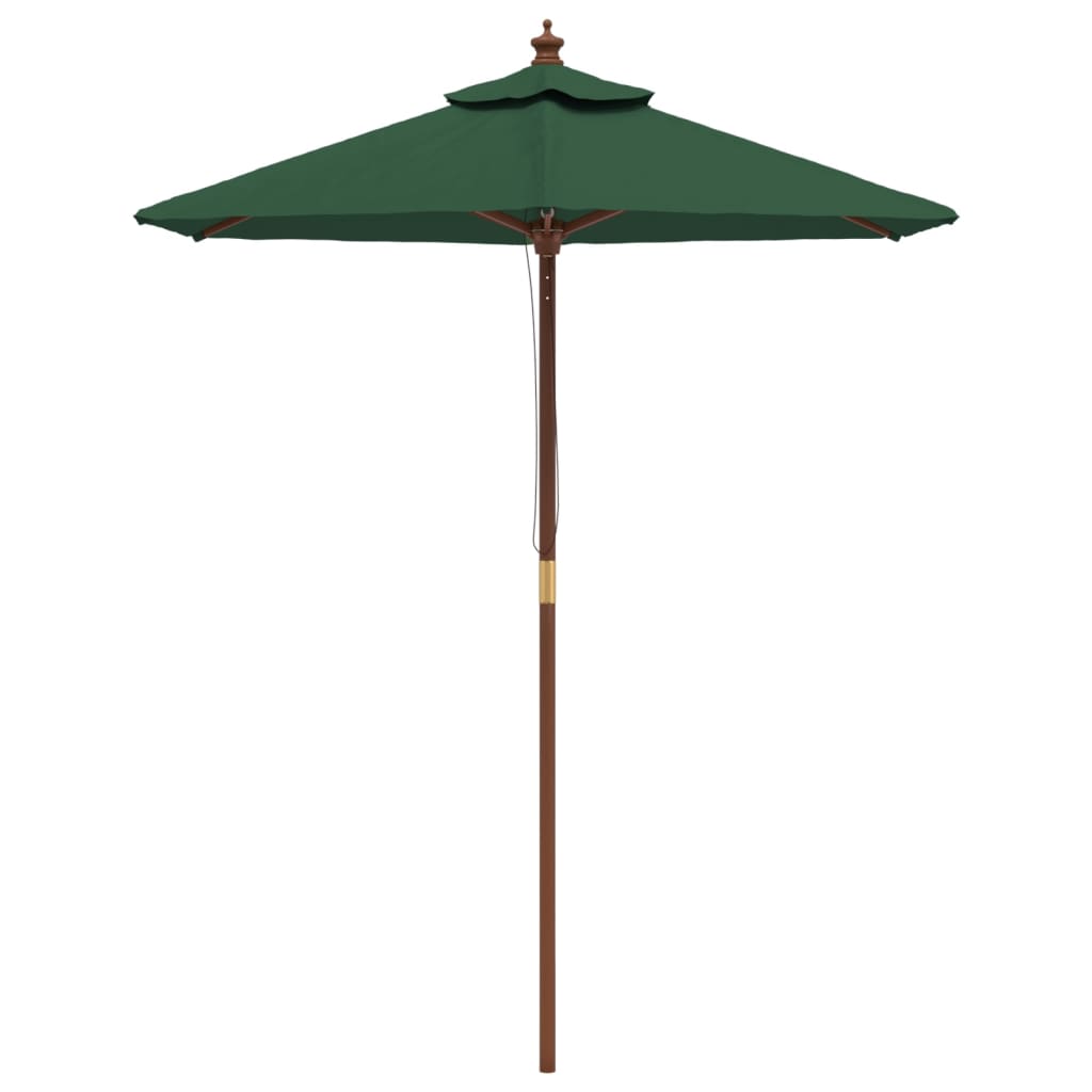 vidaXL haveparasol med træstang 196x231 cm grøn