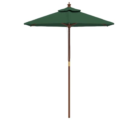 vidaXL haveparasol med træstang 196x231 cm grøn