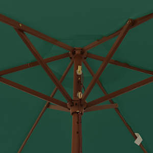 Zahradní slunečník s dřevěnou tyčí zelený 196 x 231 cm - obrázek 6