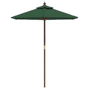 vidaXL Garden Parasol with Wooden Pole Green 196x231 cm