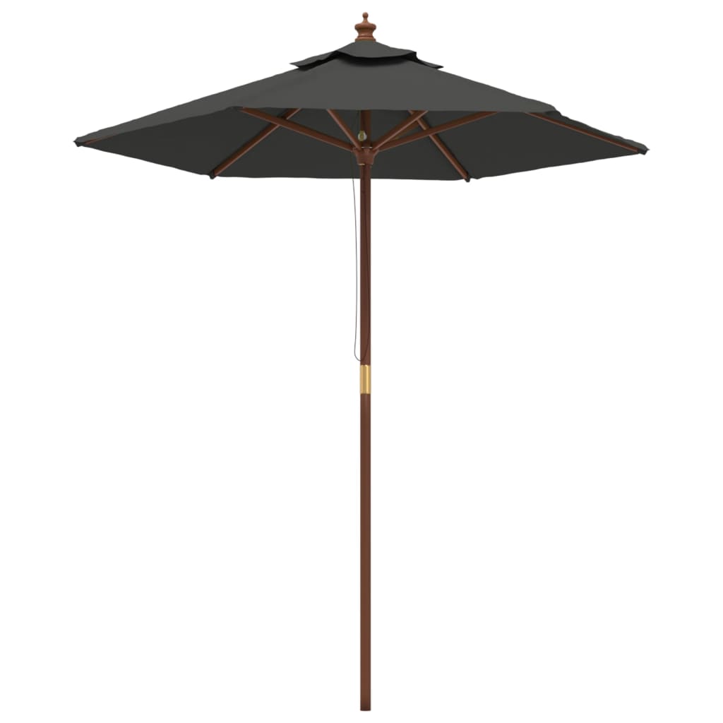 vidaXL Zahradní slunečník s dřevěnou tyčí antracitový 196 x 231 cm