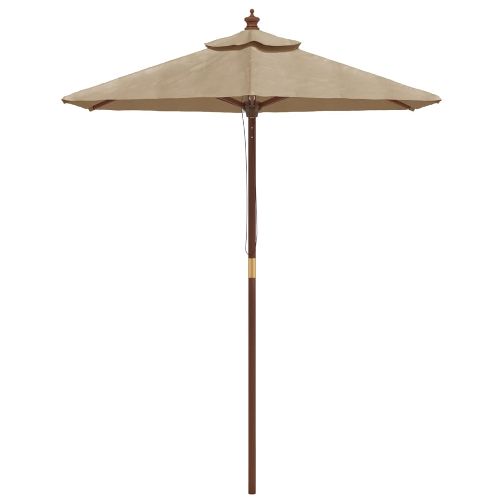 vidaXL Parasol met houten paal 196x231 cm taupe afbeelding