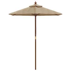 Zahradní slunečník s dřevěnou tyčí taupe 196 x 231 cm - obrázek 3