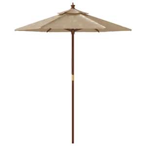 Zahradní slunečník s dřevěnou tyčí taupe 196 x 231 cm - obrázek 4