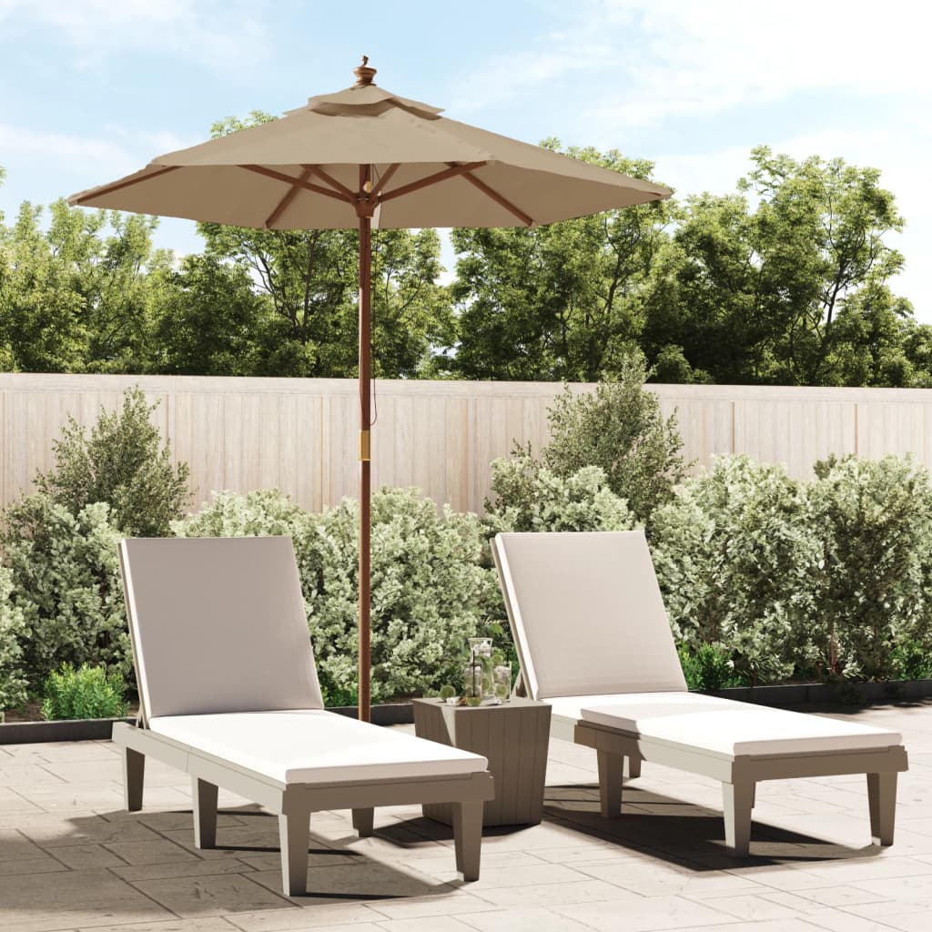 vida XL Sonnenschirm mit Holzmast Taupe 196x 231 cm