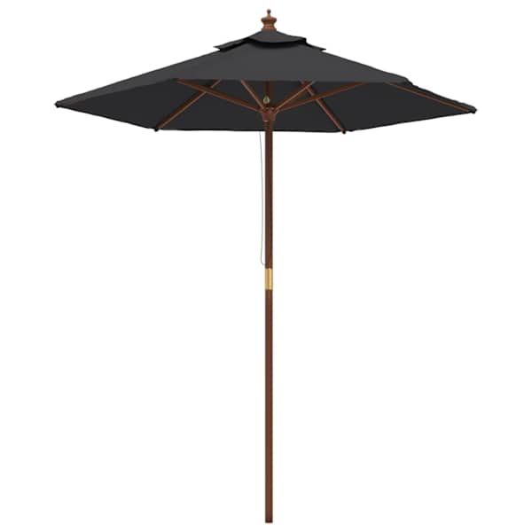 vidaXL aia p&auml;ikesevari puidust postiga, must, 196x231 cm