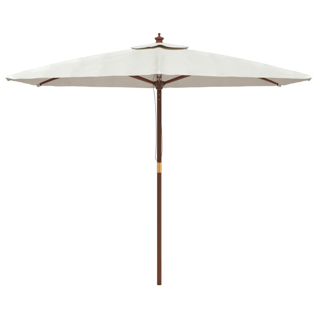 vidaXL Parasol met houten paal 299x240 cm zandkleurig afbeelding