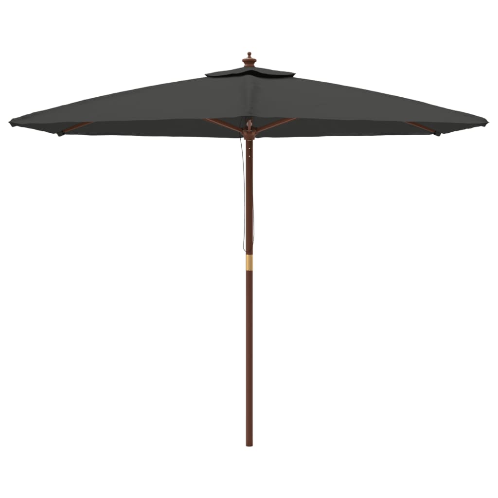 vidaXL Parasol met houten paal 299x240 cm antracietkleurig afbeelding