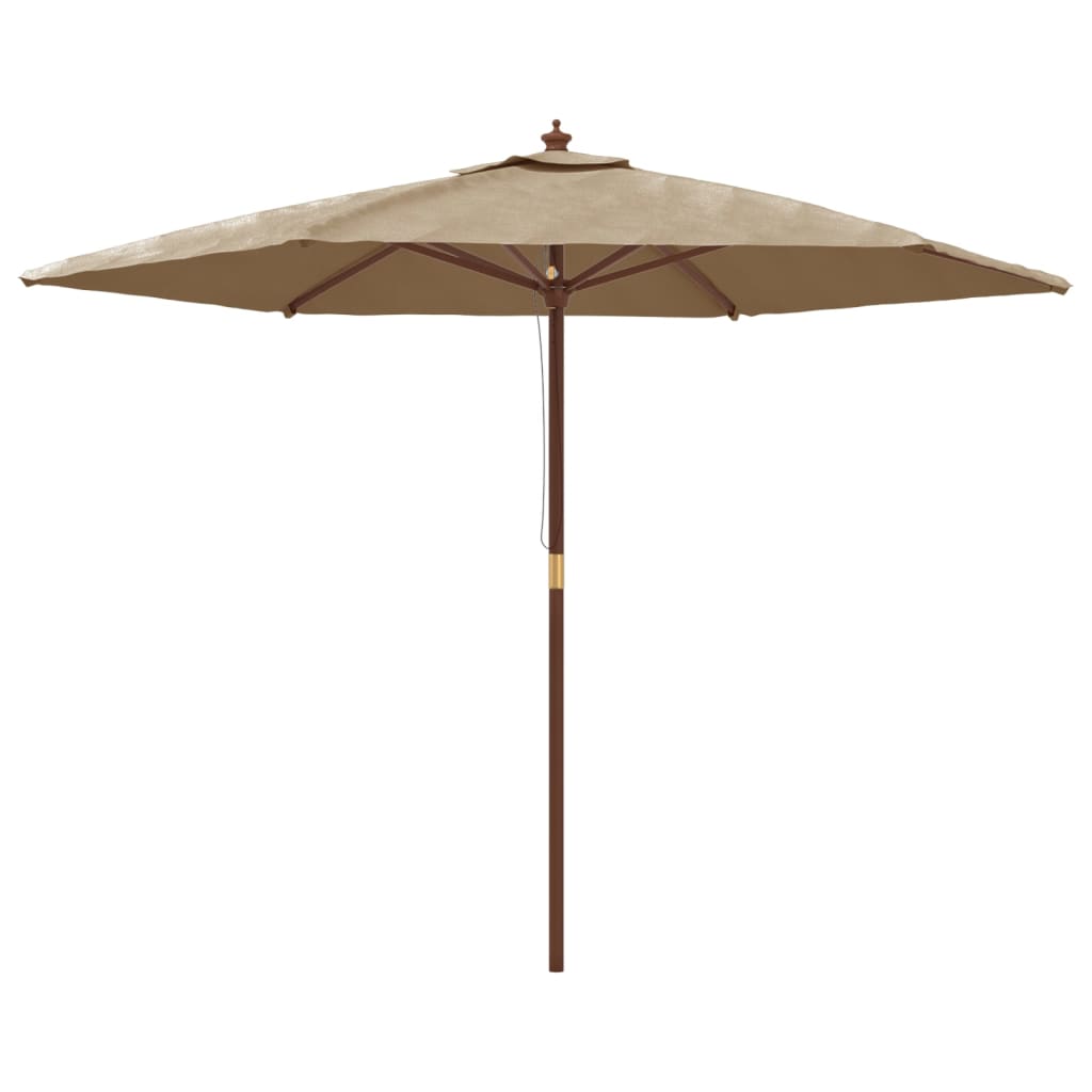 vidaXL ZahradnĂ­ sluneÄŤnĂ­k s dĹ™evÄ›nou tyÄŤĂ­ taupe 299 x 240 cm